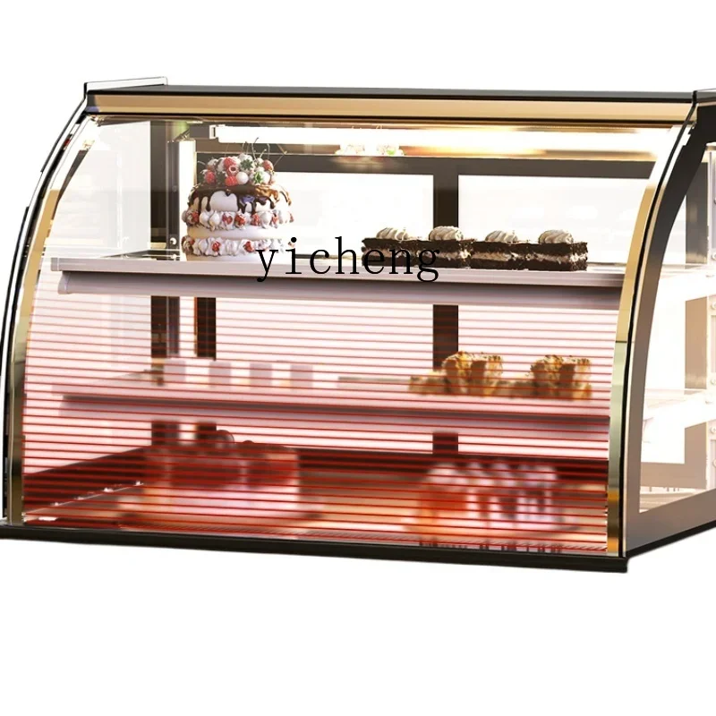 Cake Freezer Display Cabinet Glass Commercial Cooked Food Fresh Cabinet