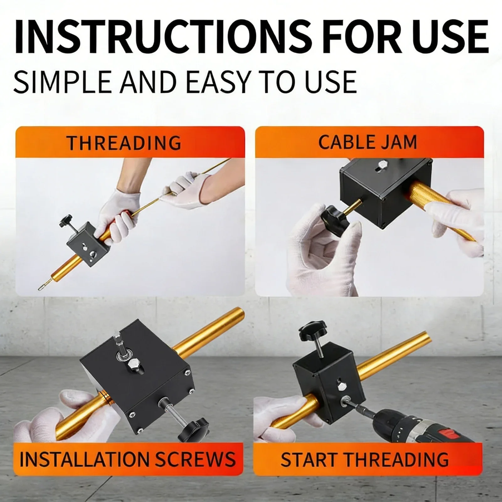 Automatic Threading Wire Puller Automatic Wire Threading Device Wall  Pipe Wiring Machine For 10mm Socket 3-8mm Cable JJ55