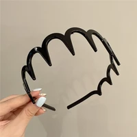 Korean Women Hair Comb Headband Plastic U Shape Hair Hoops Fixed Teeth Non-Slip Fluffy Top Hair Bands Headwear Hair Accessories 6