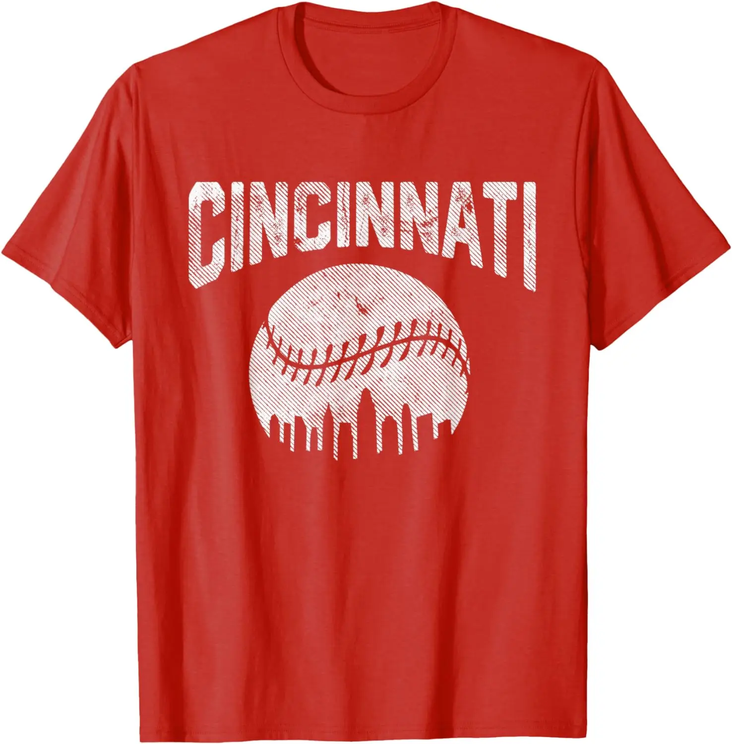 Cincinnati Baseball Ohio Skyline City Vintage Style Gameday T-Shirt