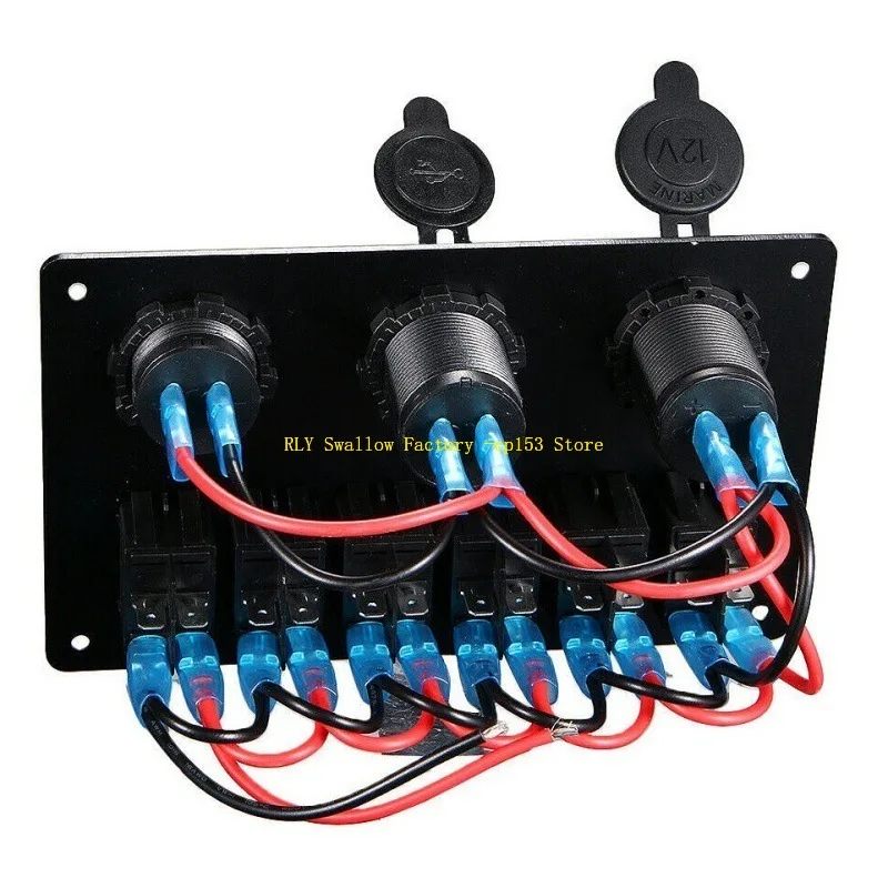 

6-Position fog lamp switch panel circuit breaker for waterproof LED switch control panels for automobiles and ships