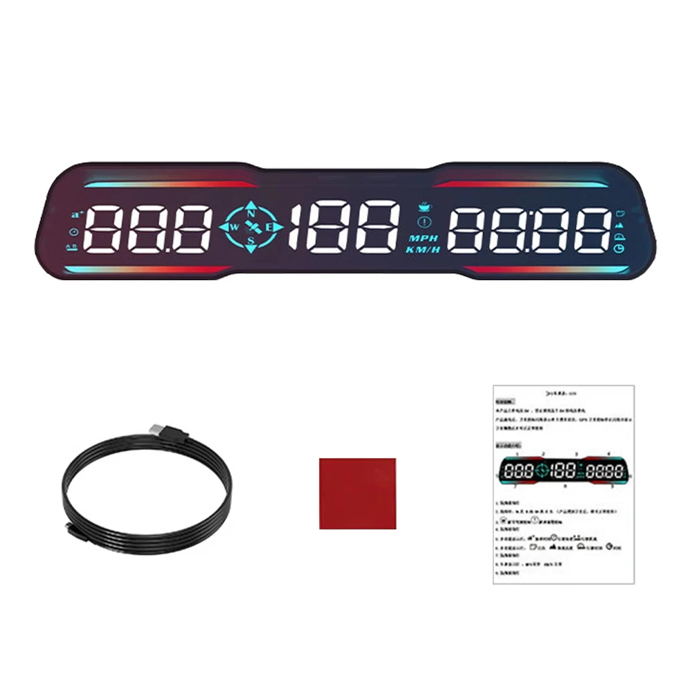 ​G19 Auto Accessories Compass HUD KM/H MPH Meter Car GPS Heads Up Display Smart Digital Alarm Reminder Meter Speedometer Clock