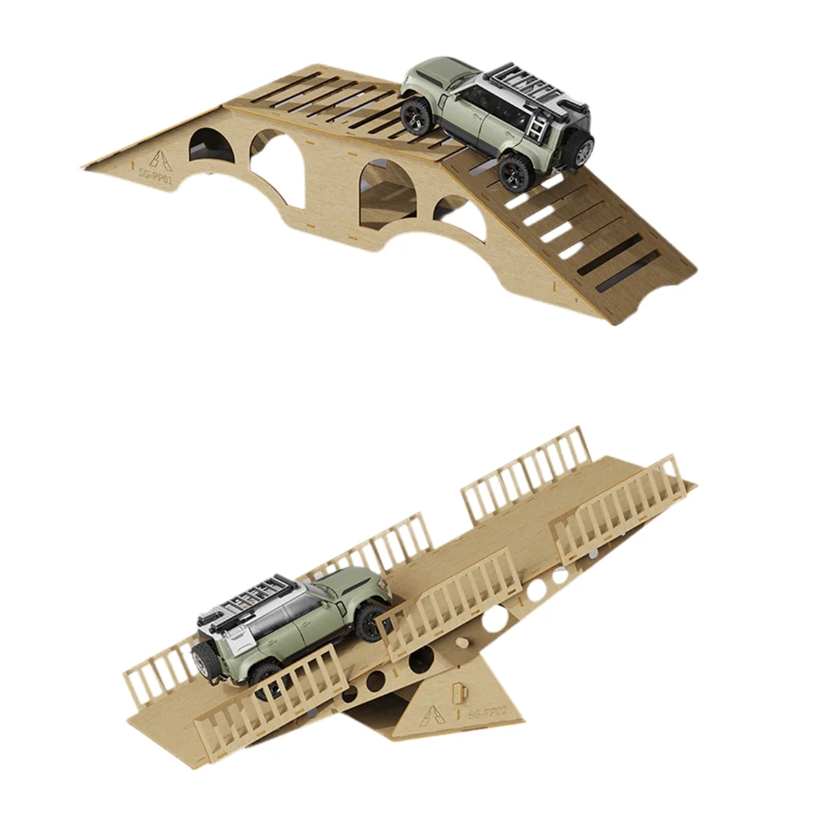 TCE Wooden Simulation Off-Road Obstacles for 1/16 1/18 1/24 RC Crawler Model Car Adult Children'S Toys Assembly Prop -PP02
