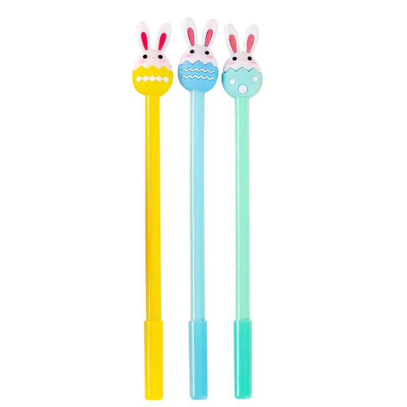 12 Pcs Wholesale Easter Egg Rabbit Cute Gel Pens Set Student Christmas Prizes and Gifts At The End of June 1st