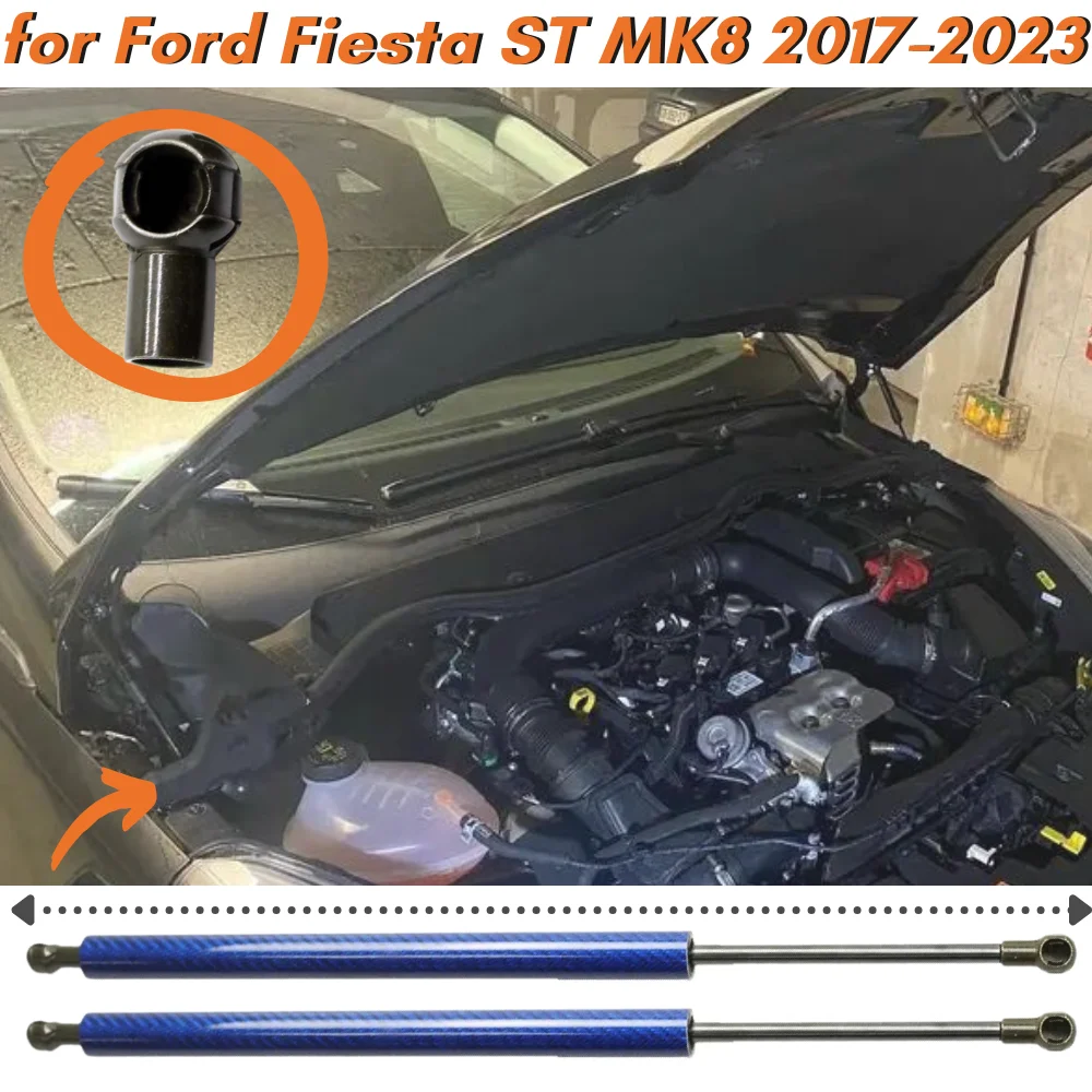 Qty(2) Hood Struts for Ford Fiesta ST MK8 2017-2023 Front Bonnet Gas Springs Shock Absorbers Lift Supports Strut Bars Prop Rod