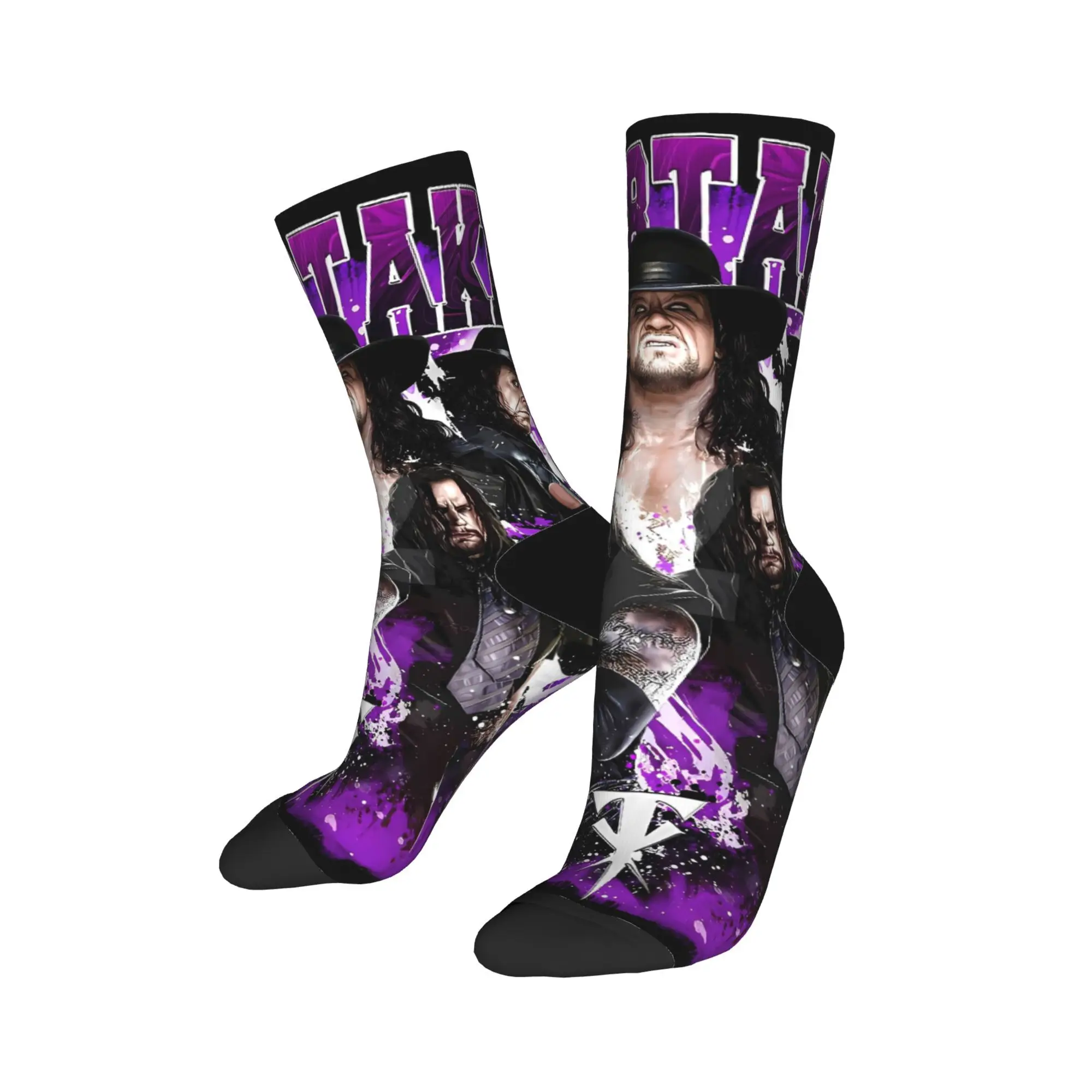 언더테이커 레슬링 스타킹 패션 양말 남성용 중간 부드러운 양말 겨울 야외 디자인 미끄럼 방지 양말 생일 선물