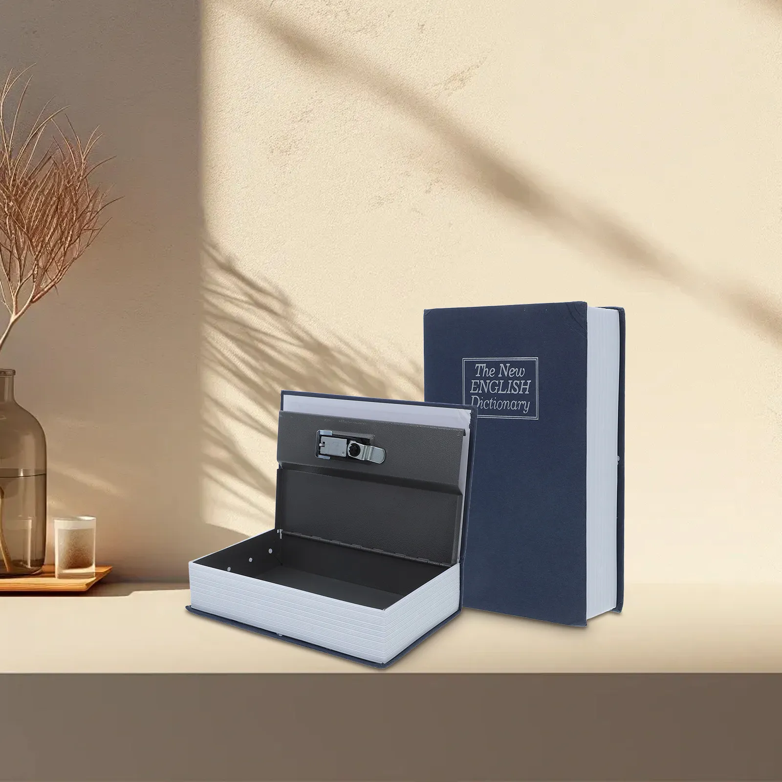 Simulated Book Safe with Combination Lock Decorative Hidden Storage Box Large Capacity Personal Safe for Home Dorm Protection