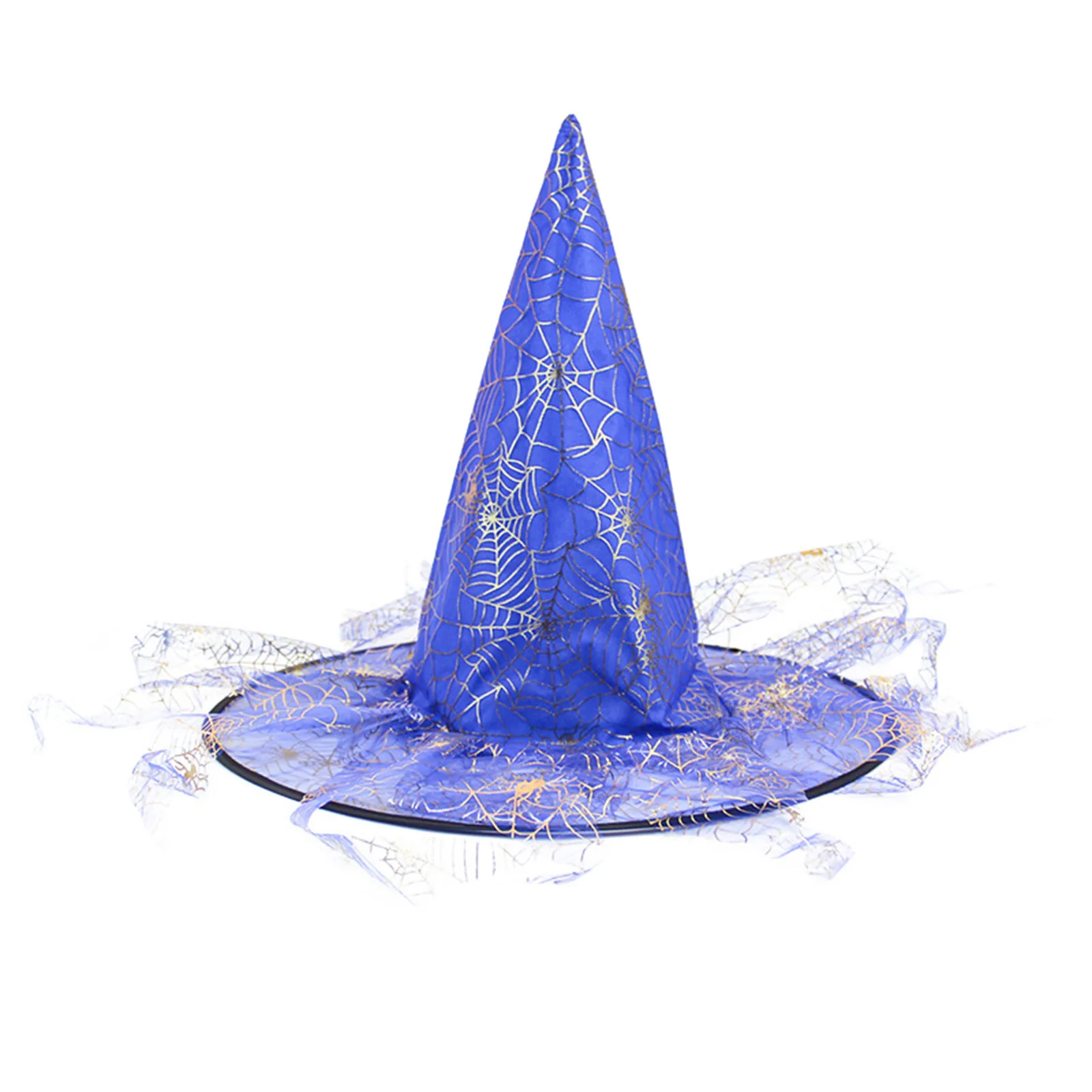 Halloween Witch Hats with Spider Web Veil For Children Costume Party Hats Wizard Hat Magican Halloween Headdress Caps Favors