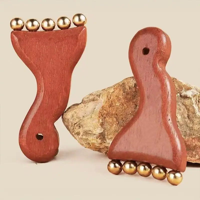 Meridian-Massagekamm aus Kupfer und Sandelholz, Meridian-Kamm, Nadelmassage, Guasha-Kopfmassagebürste, Entspannungs-Körpermassagegerät – Detail 6