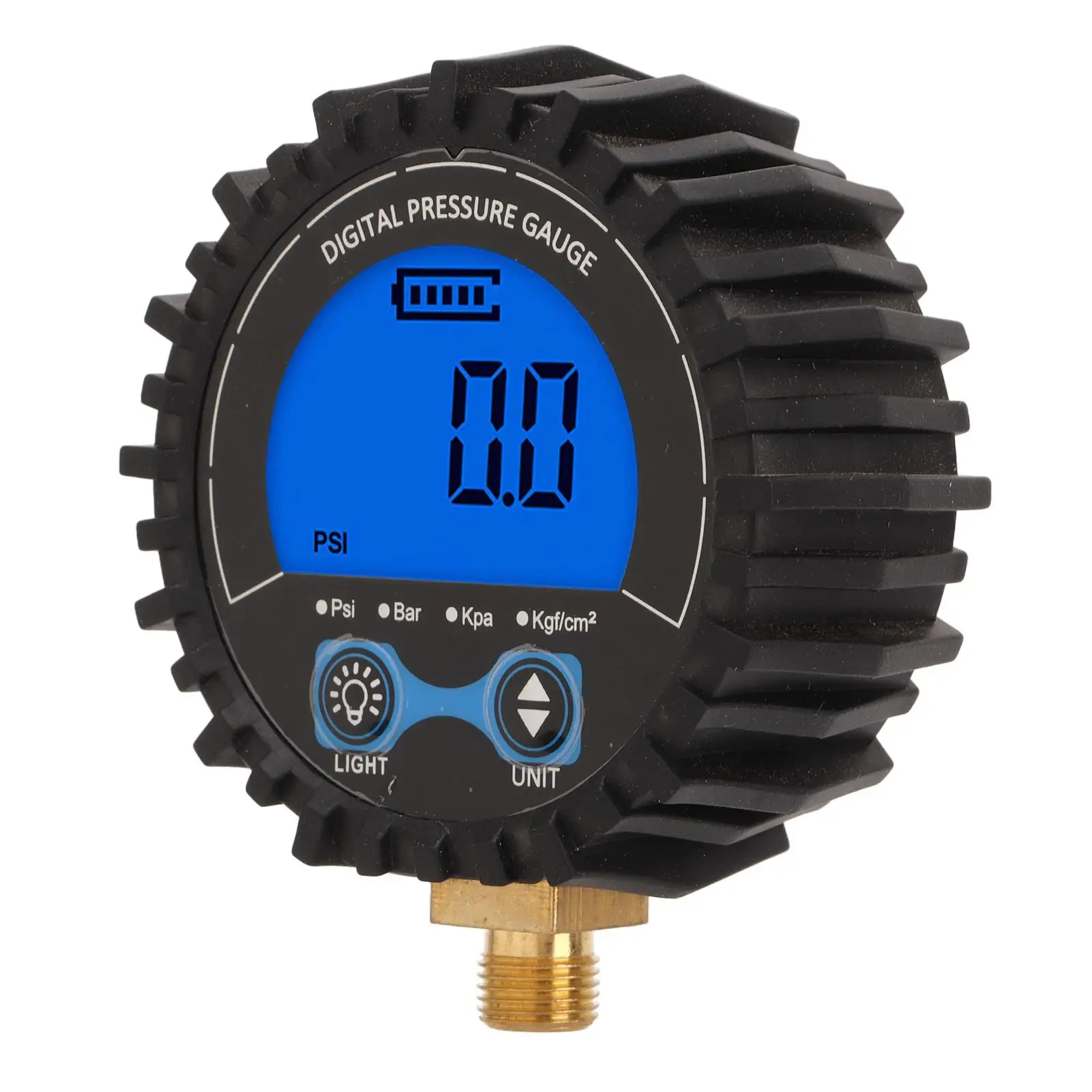 Medidor digital de inflador de pneus, testador de pressão de pneus de roda, rosca m11x1, luz de fundo azul, alto leve para motocicletas