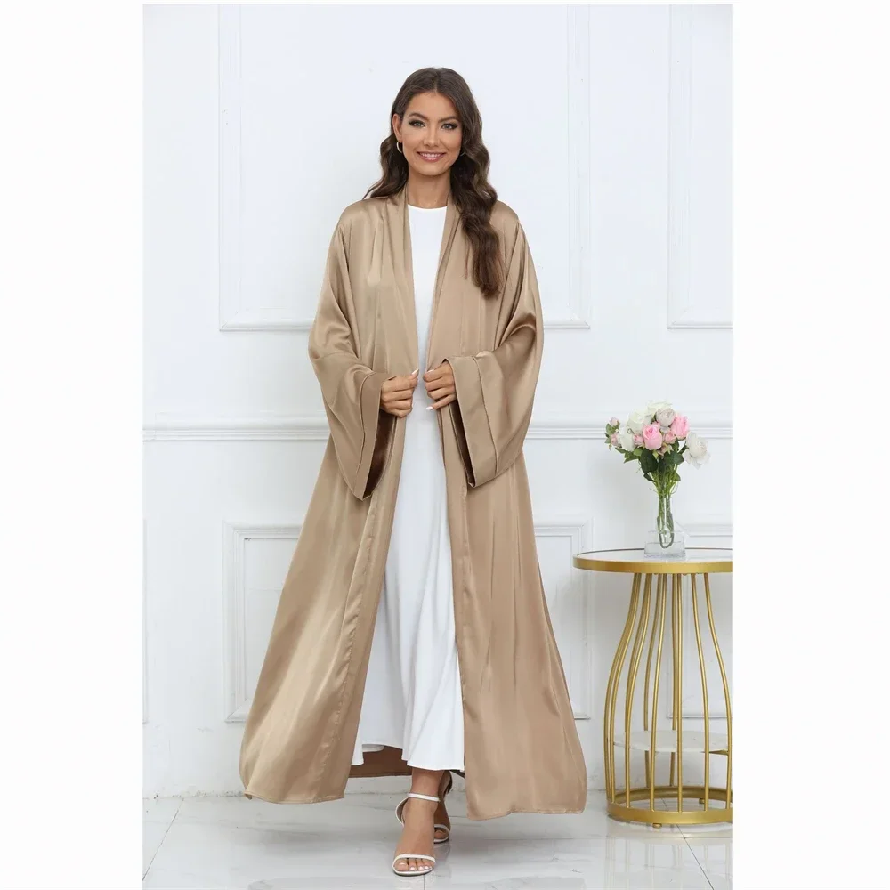 Muslim Women Open Kimono Abaya Maxi Dress Turkey Cardigan Kaftan Islam Clothing Arab Long Robe Dubai Eid Ramadan Caftan Jalabiya
