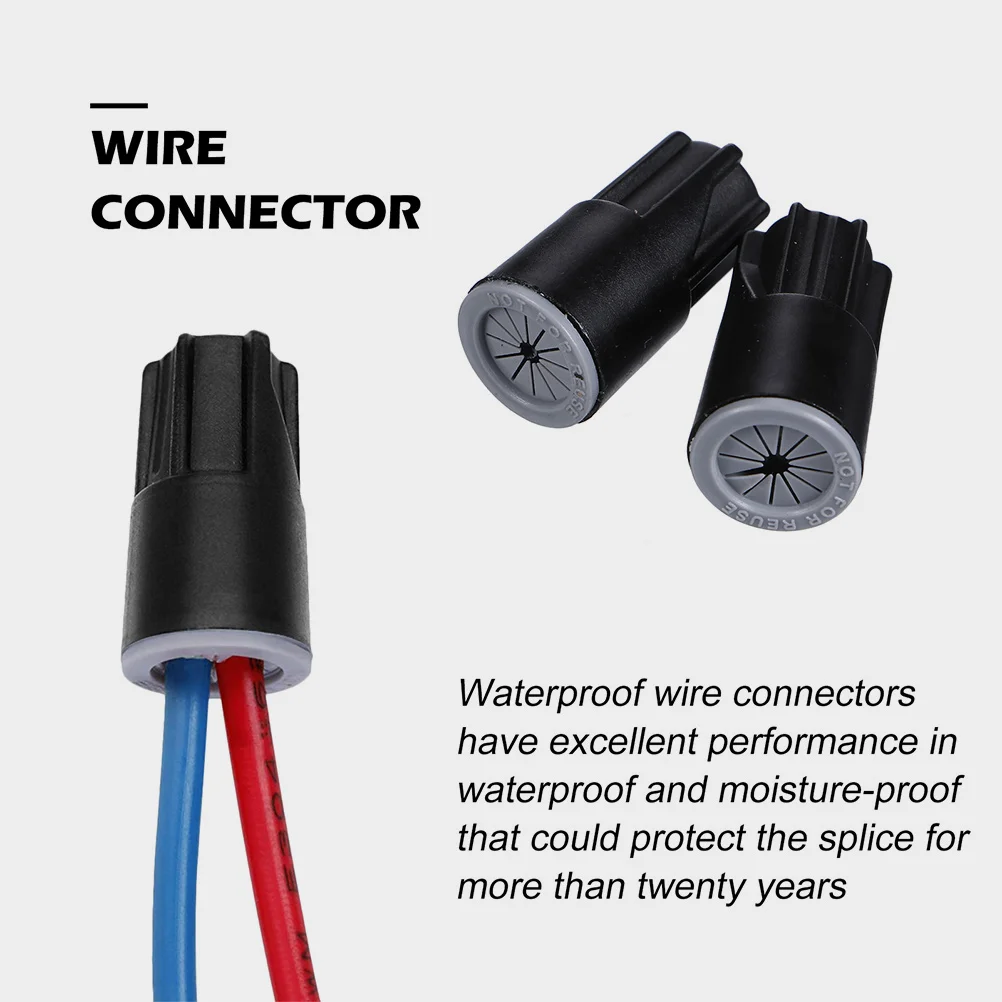 50pcs Waterproof Outdoor Electrical Connector Cable Terminal Landscape Wire Splice for Building Application Connect