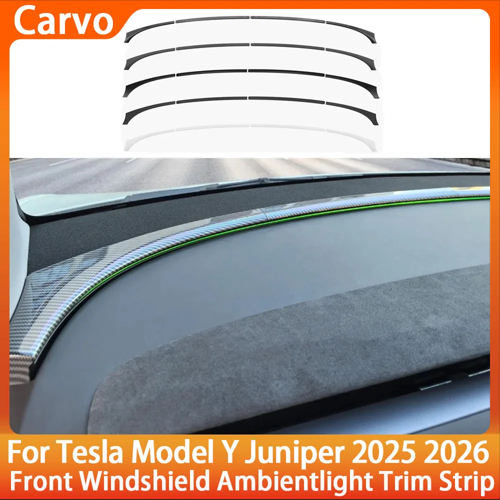 

Front Windshield Ambient Light Trim Strip for Tesla Model Y 2025 2026 Juniper Accessories Car ABS Interior Decorative Strip 4PCS