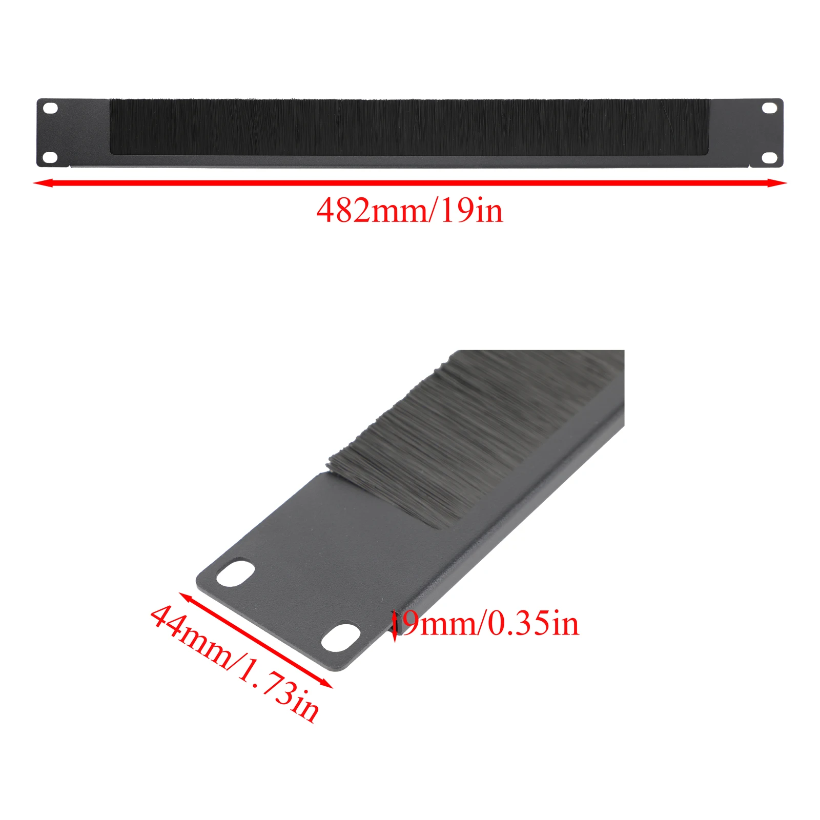 US 1U Rack Mount Blanking Plate Rack Network Brush Panel  Cable Management for 19-inch Rack or Cabinet