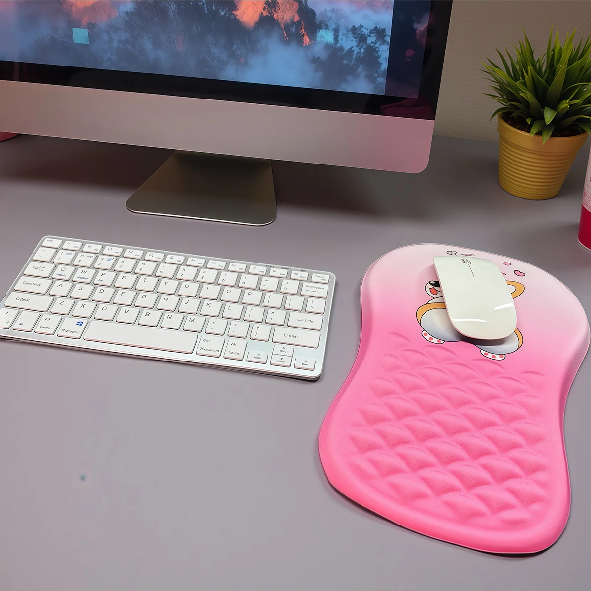 New Ergonomic Mouse Pad Comfortable Wrist Support Durable Non Slip High Elastic Memory Cotton Mousepad For PC Laptop Computer