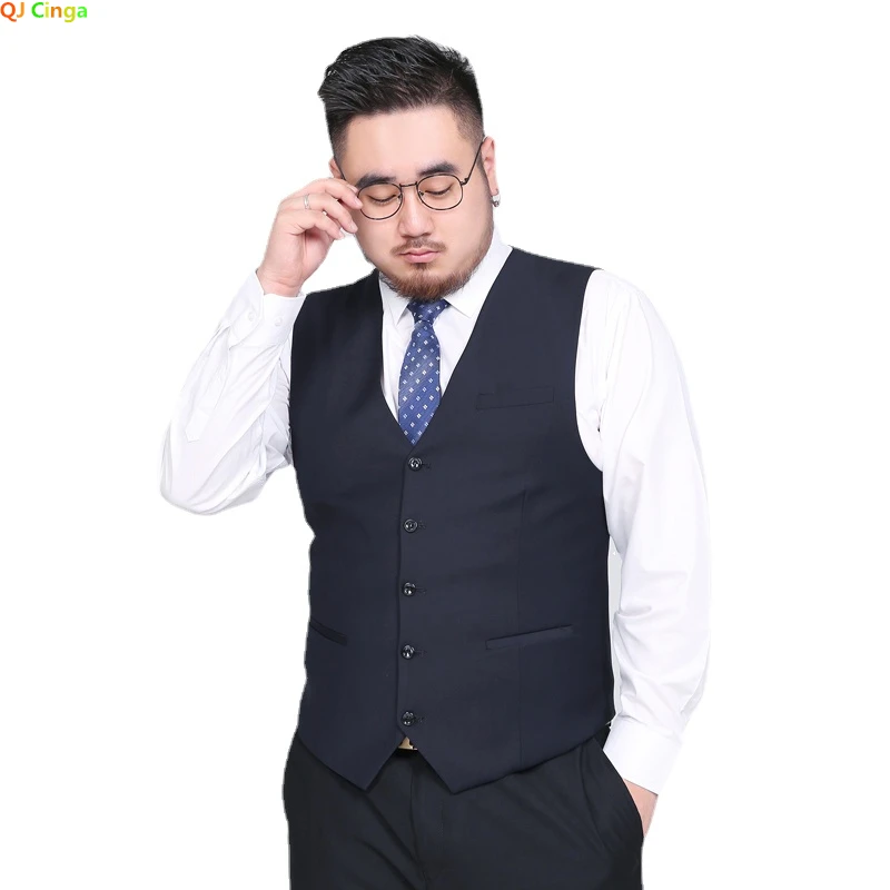 

Plus Size 8XL 9XL Suit Vest Men's V-neck Sleeveless Vests Coat Blue and Black Can Choose S-7XL Very Cool Waistcoat for Fat Men