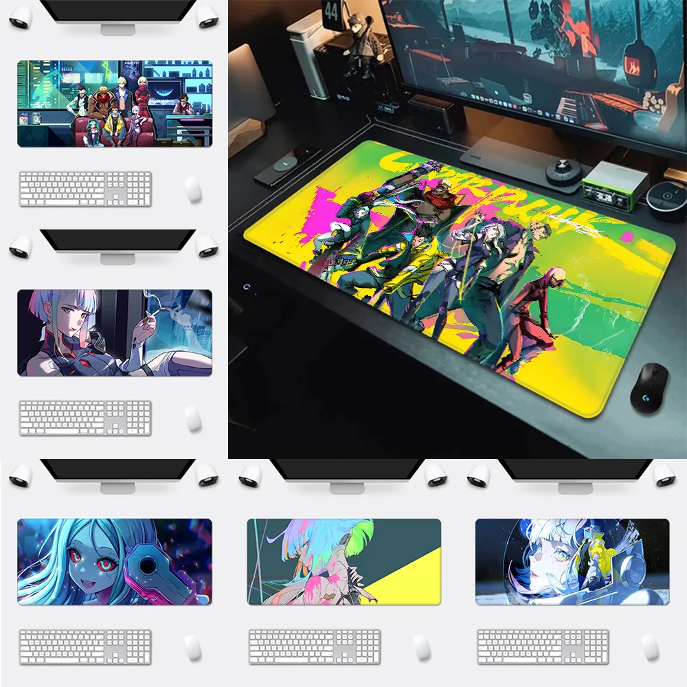 C-Cyberpunk  E-Edgerunners Mousepad HD Printing Computer Gamers Locking Edge Non-slip Mouse Pad XXL90x40cm Keyboard PC Desk Pad