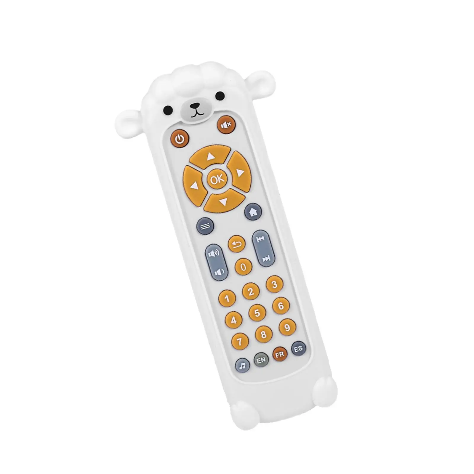 Brinquedo de controle remoto para bebê, brinquedo sensorial de tv com capa de silicone em inglês