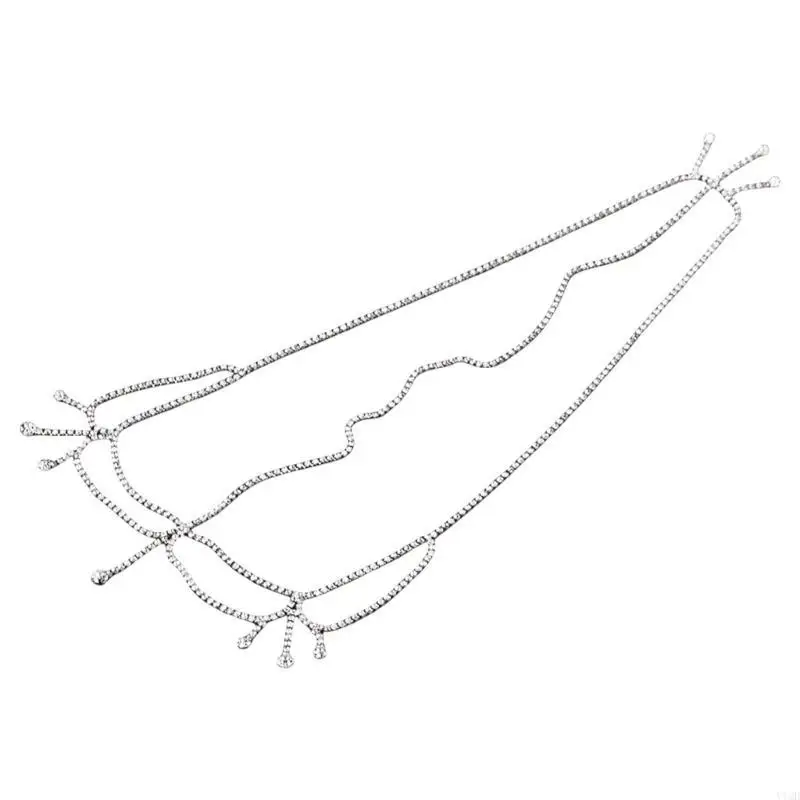 

Модный головной убор с мерцающими стразами и кистями, цепочка на голову, головной убор для стильных женщин, праздничная одежда