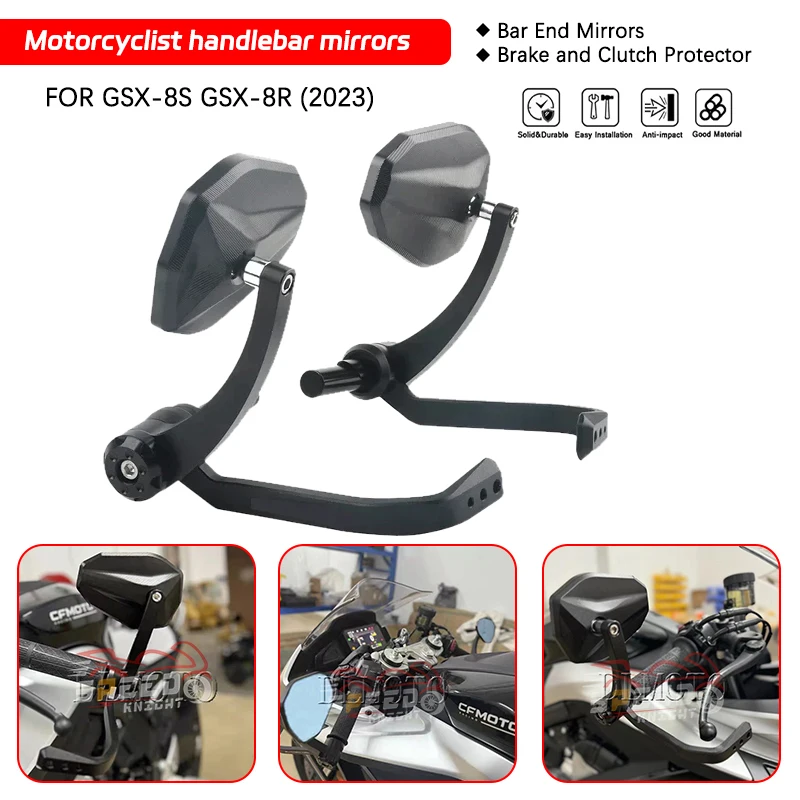 

FOR Suzuki GSX-8S GSX-8R 2023 Motorcycle Black 7/8" Handlebar Bar End Mirrors / Brake and Clutch Protector Kit GSX8S gsx8r