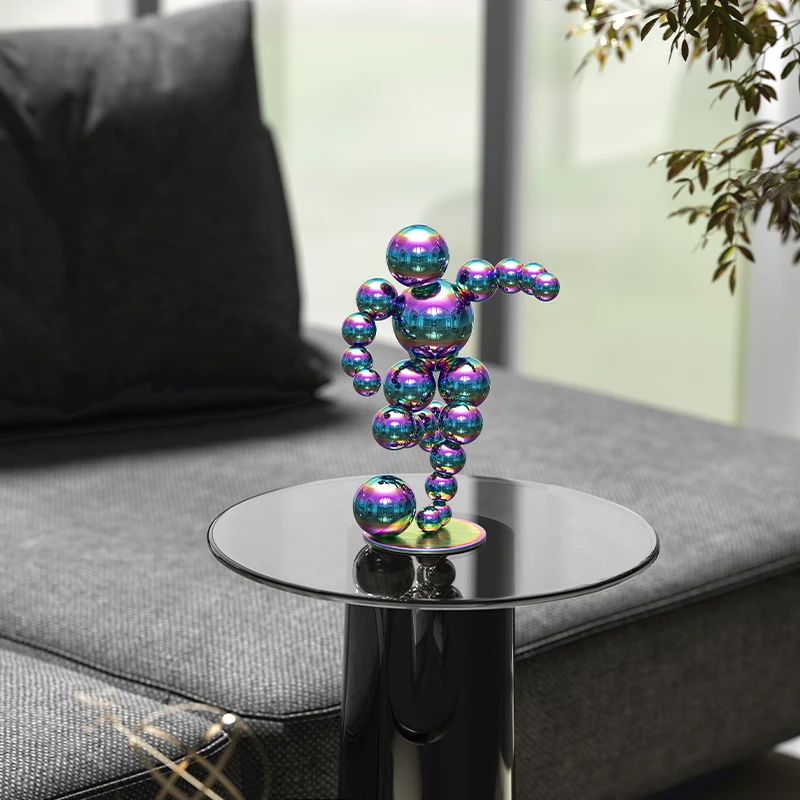 za-High Home Decoration Stainless Steel Creative Abstract Metal Tabletop Crafts Modern Crafts Small Sculptures Metal Handicraft%