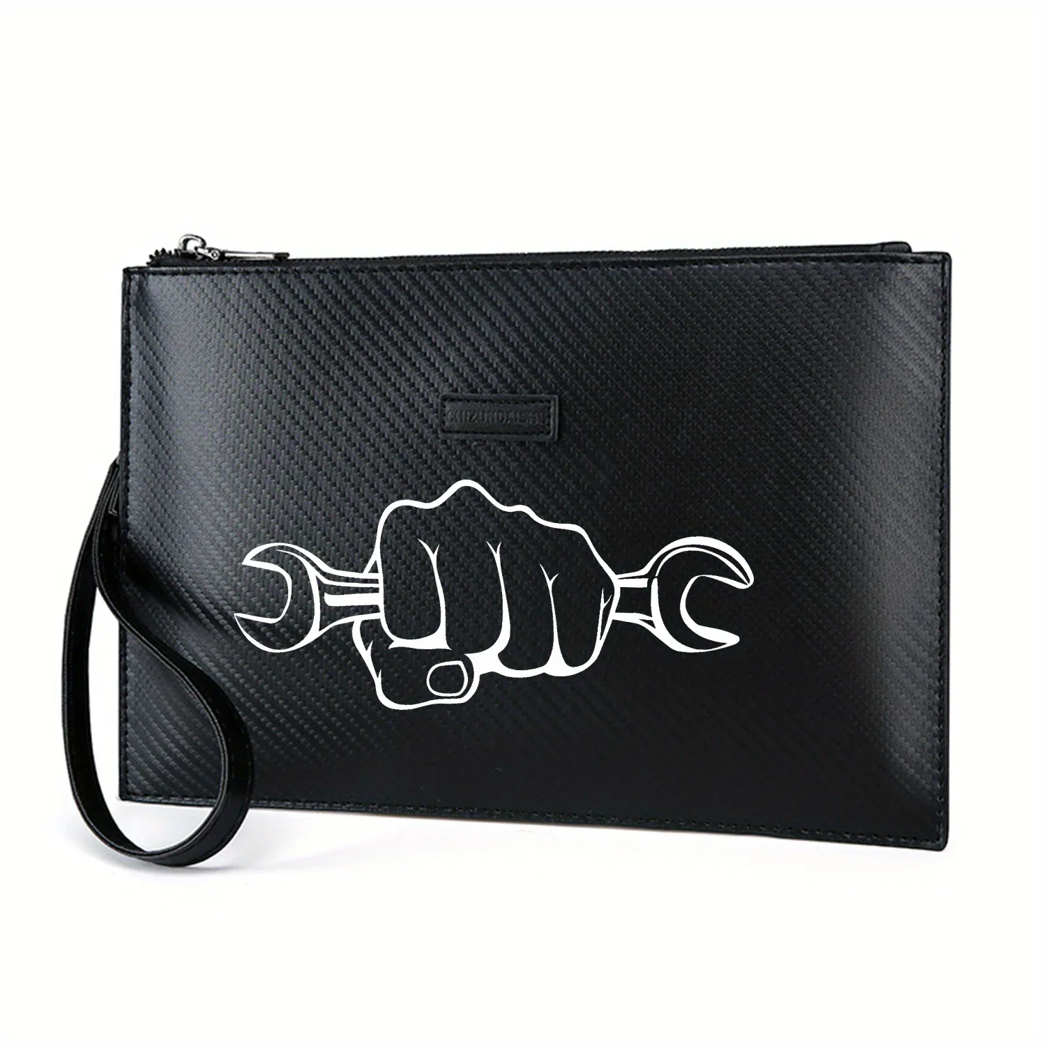 punho-segurando-uma-chave-forte-reparacao-elegante-impresso-bolsa-masculina-do-plutonio-elegante-e-pratico-para-o-transporte-diario