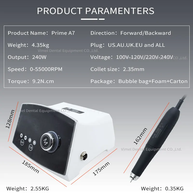 Prime Sense A7 Hot Selling Portable Powerful  Brushless Micromotor Fue Micromotor