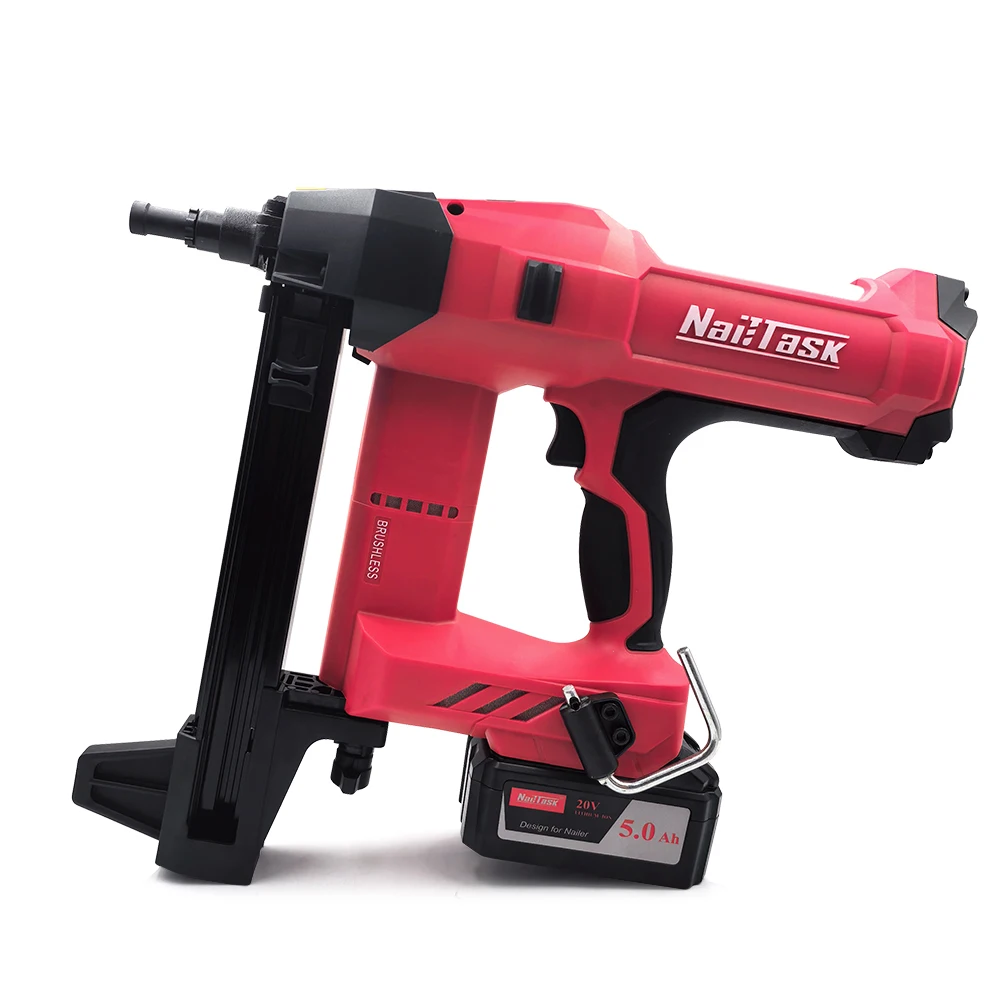 NailTask DCCN90S2 20V lithium battery steel nail gun, no need for gas tank, two batteries