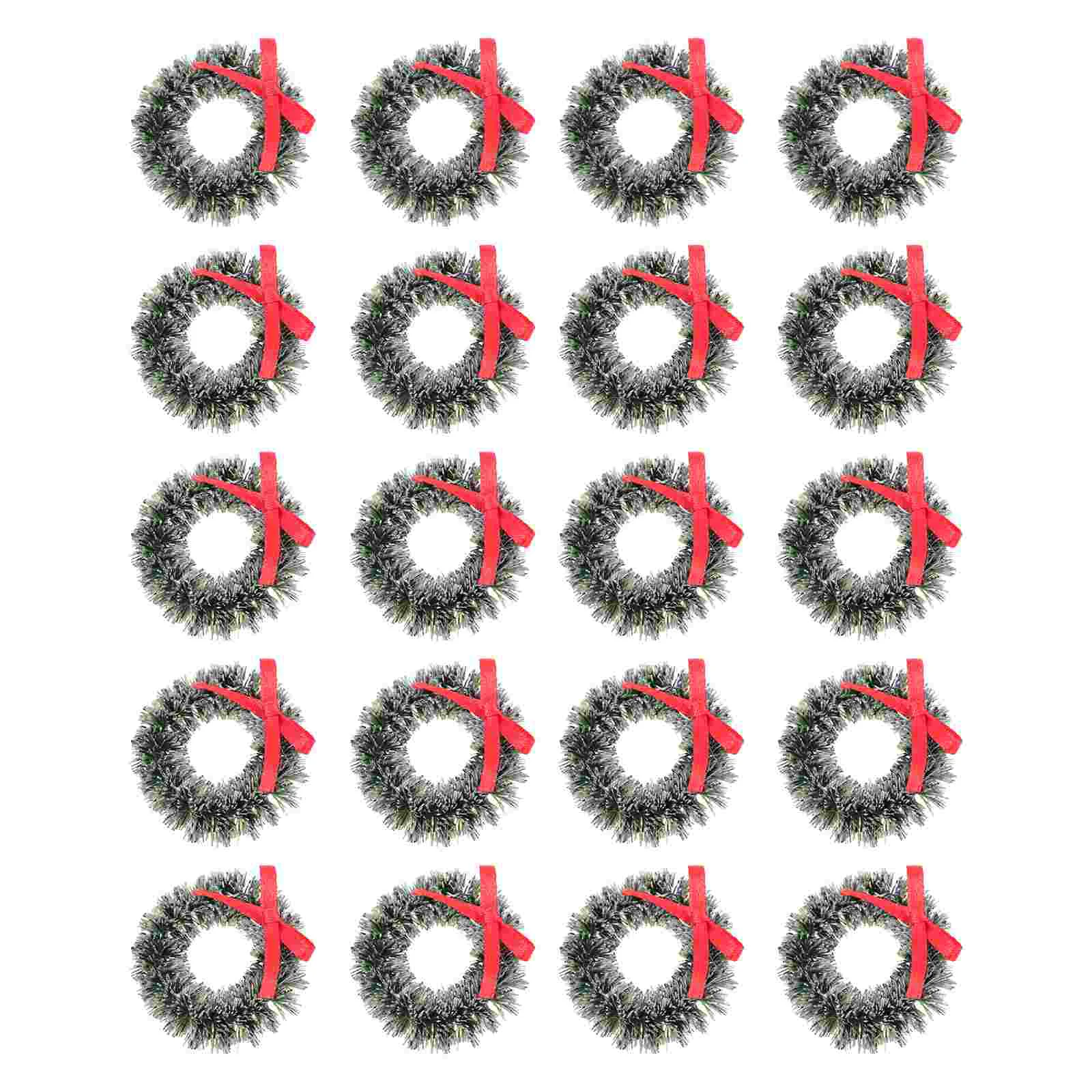 

20 Pcs Christmas Wreath Perfect Miniature Landscape Hanging Ornament Decorate Outdoor Decorations Garland Iron