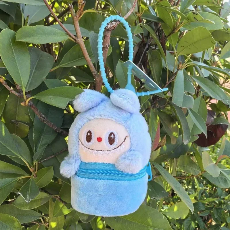 Porte-clés en peluche Kawaii Labubu pour enfants, mini sac de rangement pour écouteurs, sac à dos pour enfants, pendentif fille, porte-monnaie, cadeaux de vacances, mode