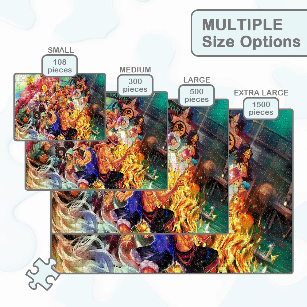 One Piece Chibi Monkey D. Luffy Jigsaw Puzzles Celebrate the Pirate Age Games and Puzzles Cute Cartoon Educational Toys for Kids