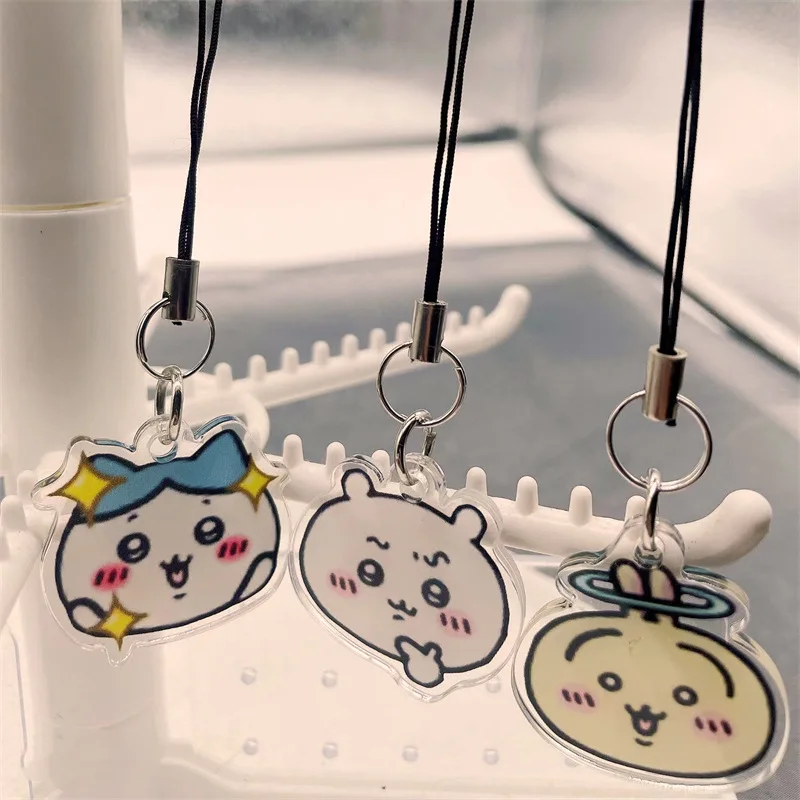 Cute Chiikawas Keychain Hachiware Usagi Cartoon Acrylic Keyrings on The Phone Accessories Pendants for Backpack Ornaments Gifts