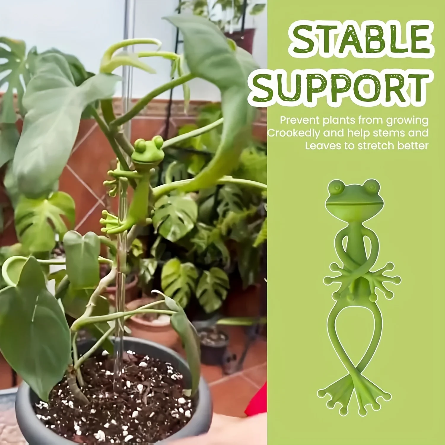 

Frog Plant Stand Green Frog Plant Support Cute Stable Support for Small Potted Plants Garden Flower Pot Decorations Dropshipping