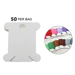 50PCS/Set Plastic Bobbins Floss Set Spool Thread Card Embroidery Floss DIY Stitch Organizer Holder Sewing Tools