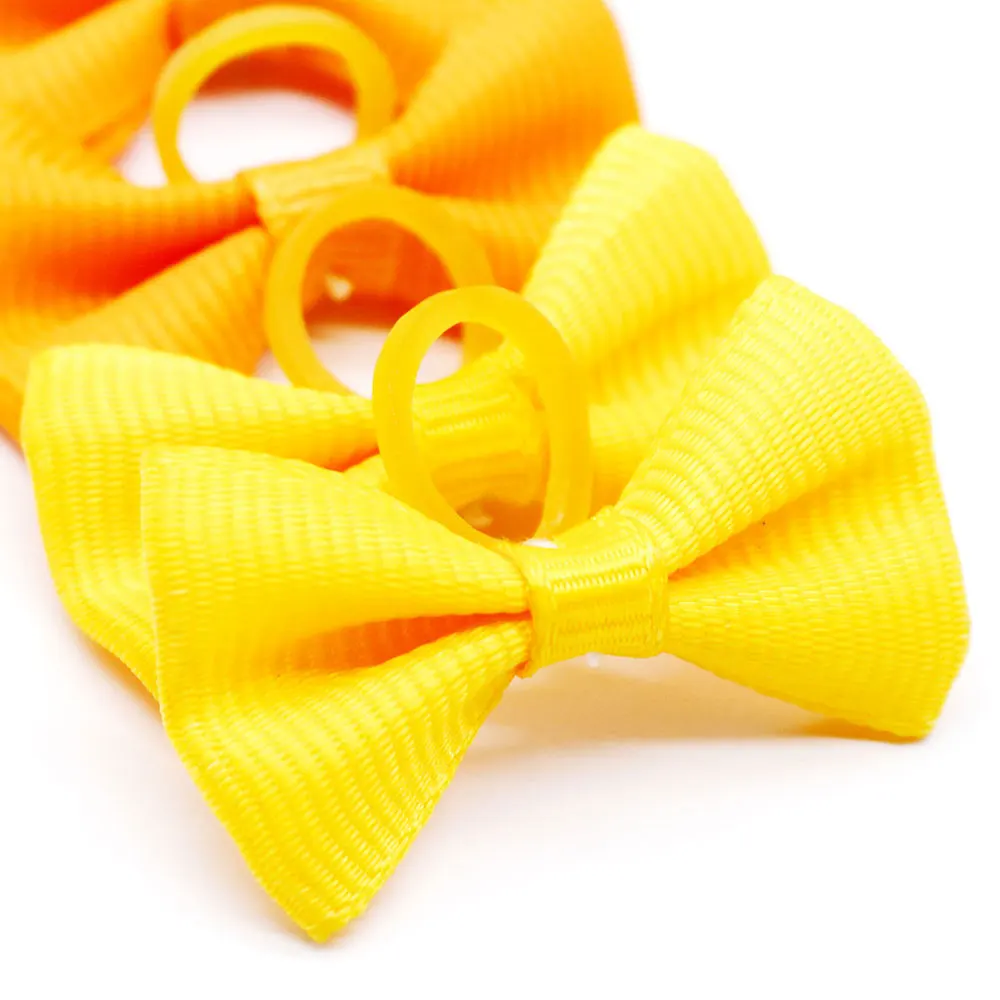 30PCS Dog Hair Bows Solid Bowknot For Small Dog Grooming Bows Rubber Bands Dog Hair Accessories Dog Accessories For Small Dogs