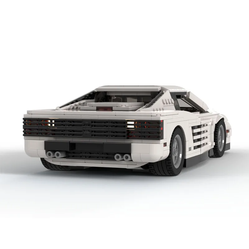MOC-226197 branco novo supercar corrida blocos de construção modelo 1484 peças moc criativo menino crianças aniversário blocos de construção brinquedo presente