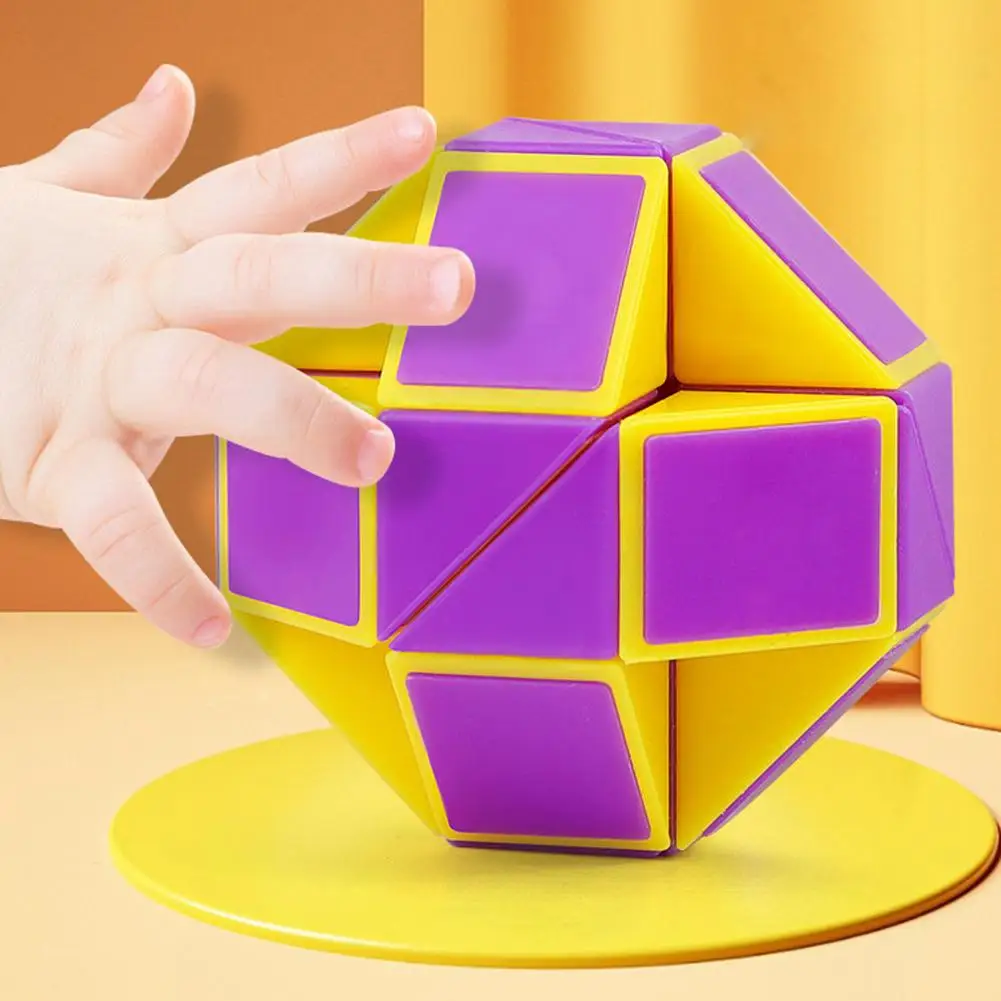 Magic Cube Puzzle Toy for Kids, 24 Seção, Blocos de Régua, Inteligência, Snake Twist, Brinquedos educativos, Presentes para crianças
