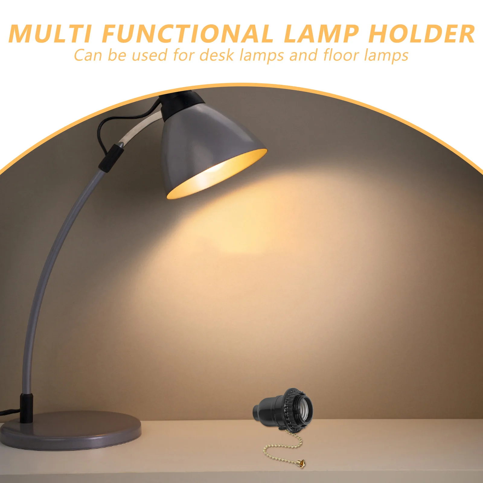 

Pull Chain Lampholder E27 Black Ceiling Light Lamp Base Lamp Socket Replacement Durable Practical Pull Chain Light Fixture