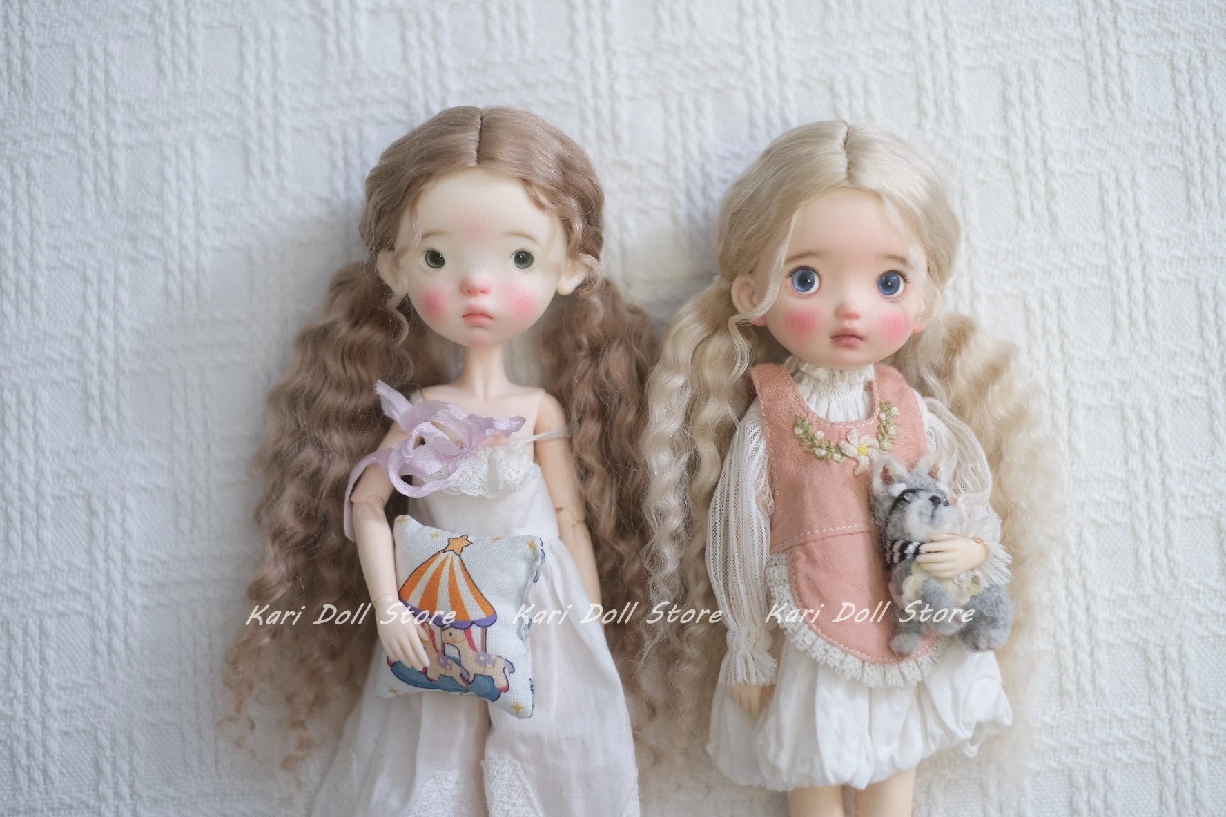 

Kari Doll Парики из натуральных мохеровых волос для куклы Landazz Landoudou, окружность головы 16 см