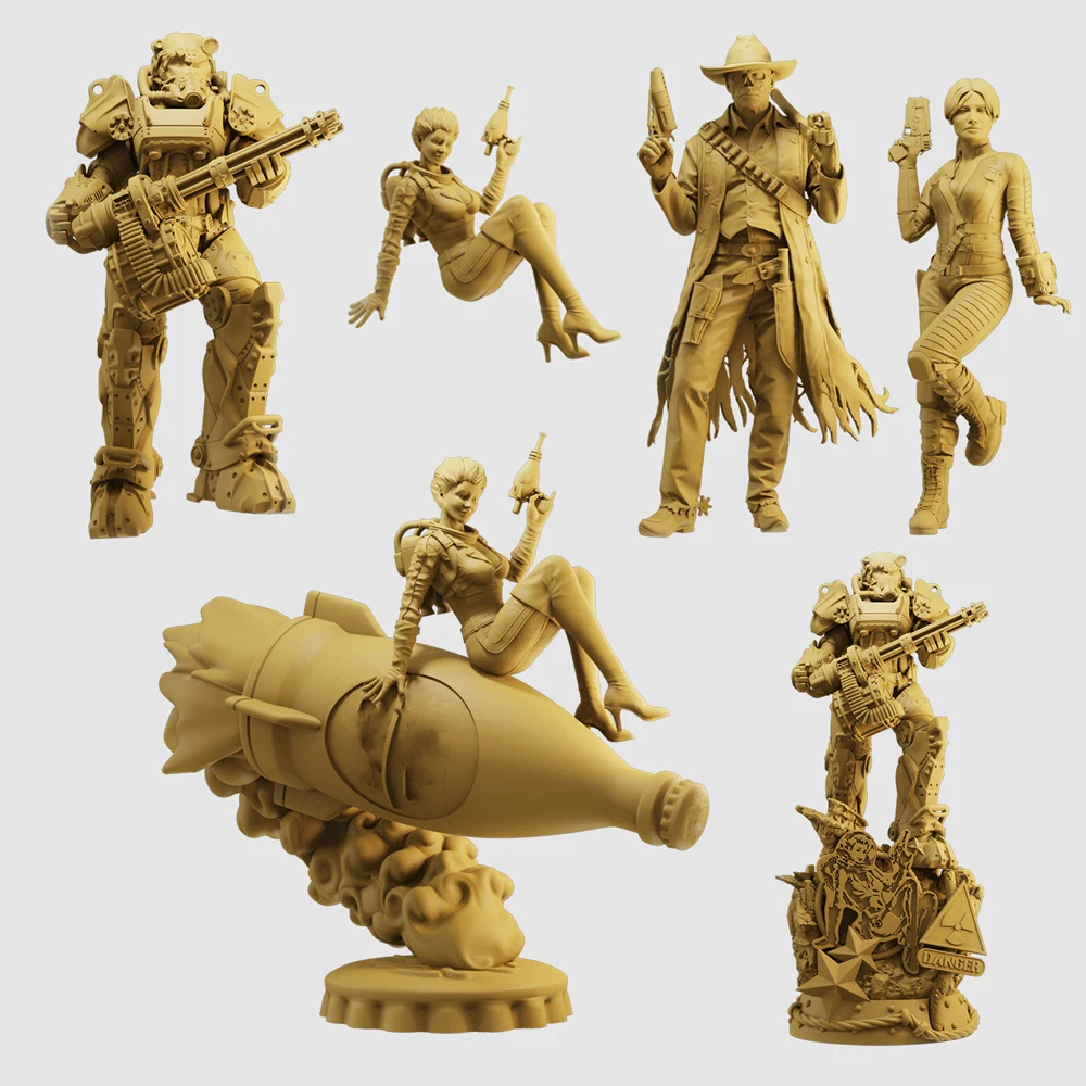 

Miniatures Figurine 1/64 1/43 Game Characters Male female soldiers Scene 3D Print Diorama Mini Doll Figurine Props Display