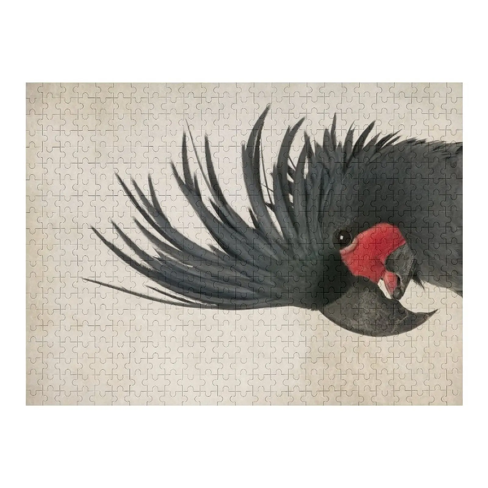

Palm Cockatoo Art, Exotic Bird Portrait Jigsaw Puzzle Wooden Compositions For Children Custom Child Puzzle