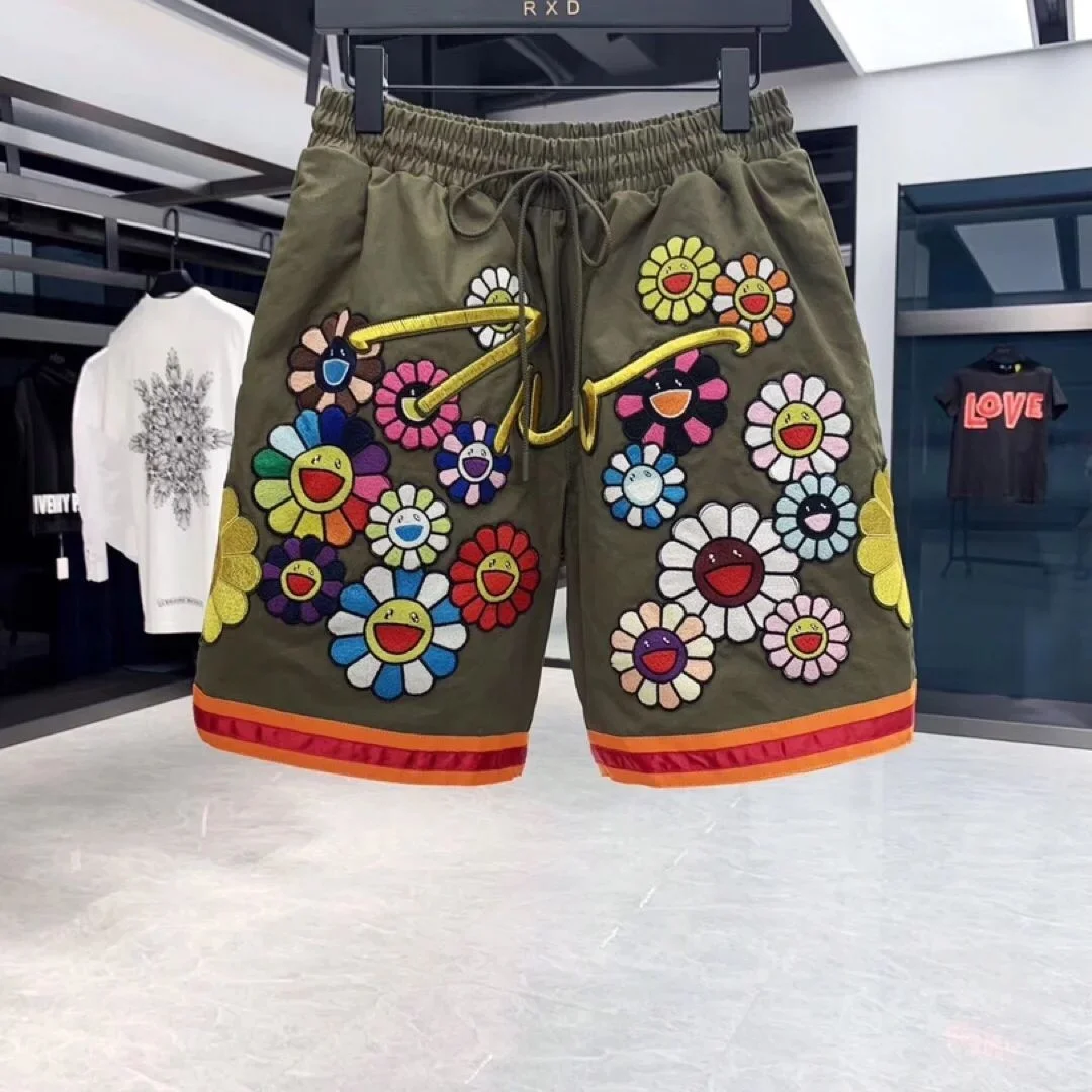 Pantalon à fleurs universel pour hommes et femmes, pantalons de survêtement rétro décontractés, shorts multicolores, doux et confortables, surintendant respirant, meilleure qualité, Y2K