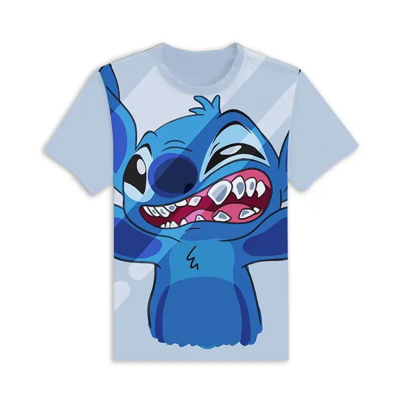 Été adulte enfants Disney Lilo point T-Shirt vacances point Costumes dessin animé haut col en o t-shirts vêtements de sport mode Streetwear