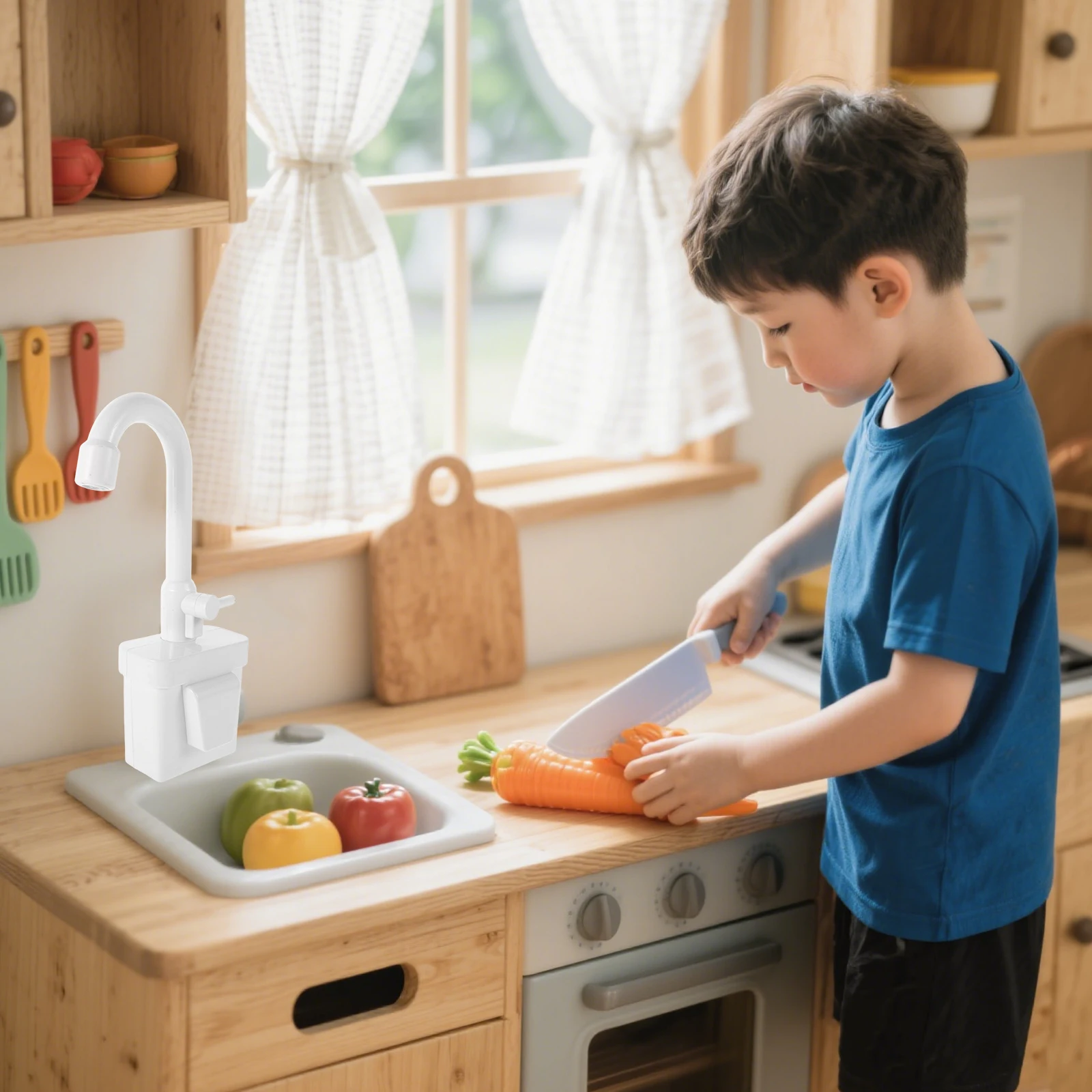 2 Stuks Simulatie Kraan Kinderen Spelen Keuken Accessoires Draaibaar Elektrisch Watercirculatiesysteem Pretend Vaatwasser Kraan