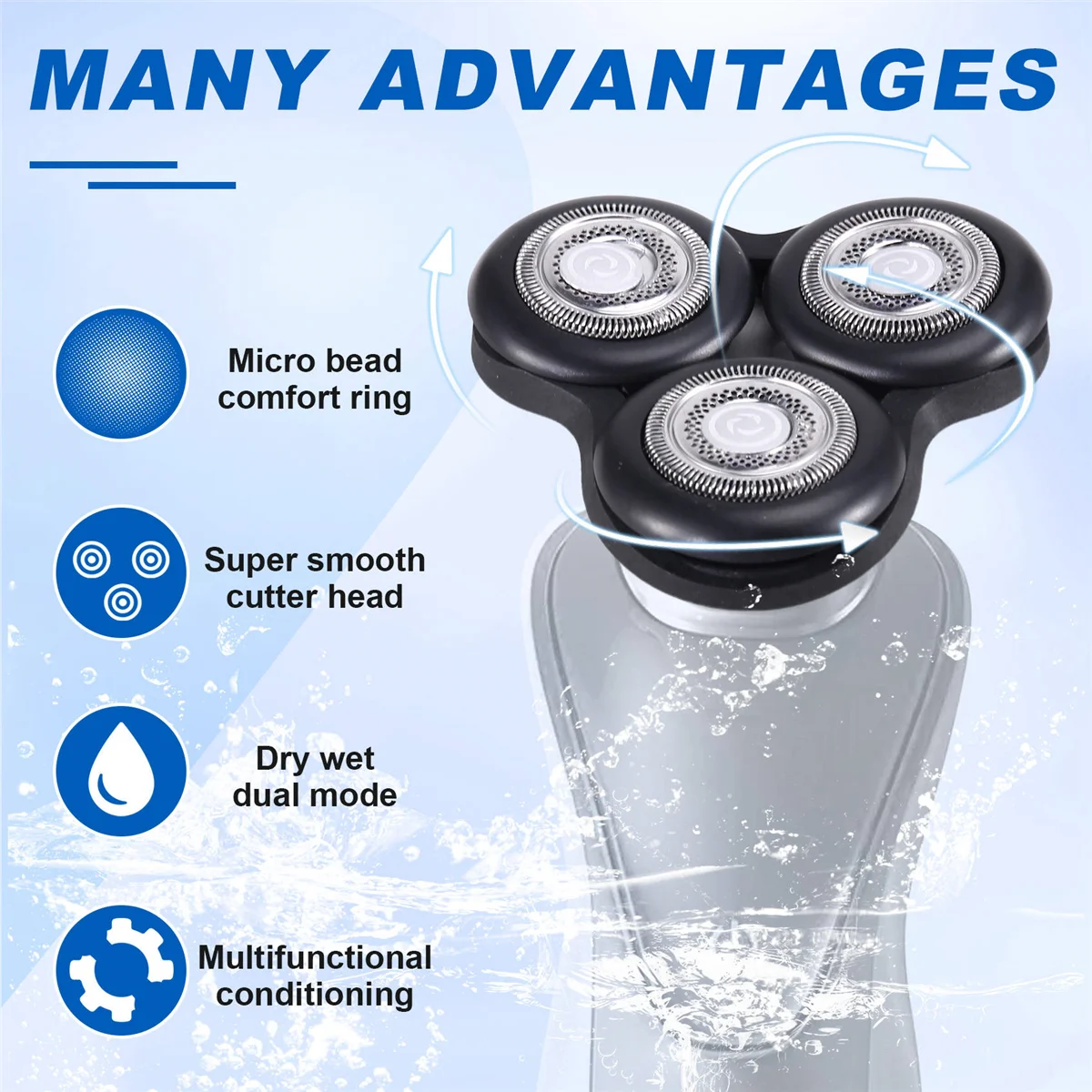 ABKR SH98 Testina di ricambio per rasoio Philips Norelco SP9860 9863 9880 Rasoio Prestige serie 9000 SP9Xxx Nero