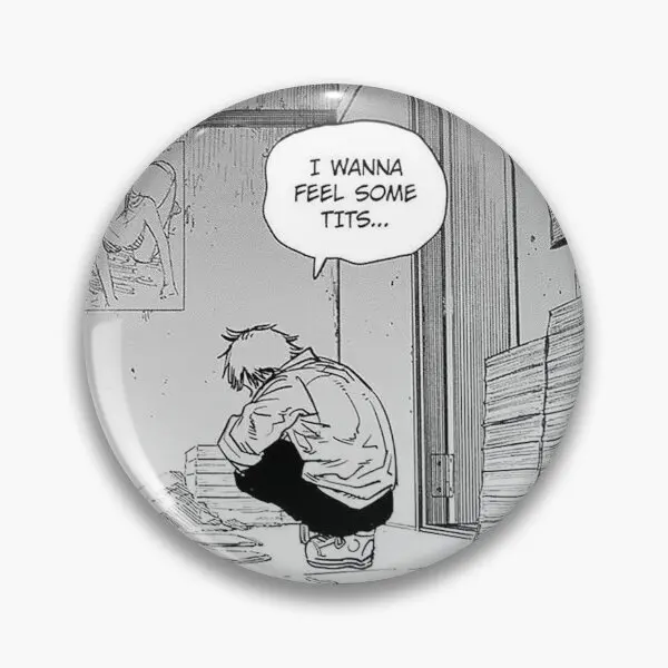 Wanna Feel Some Tits Denji Chainsaw Man Soft Button Pin Customizable Collar Jewelry Gift Fashion Badge Brooch Cartoon Lover