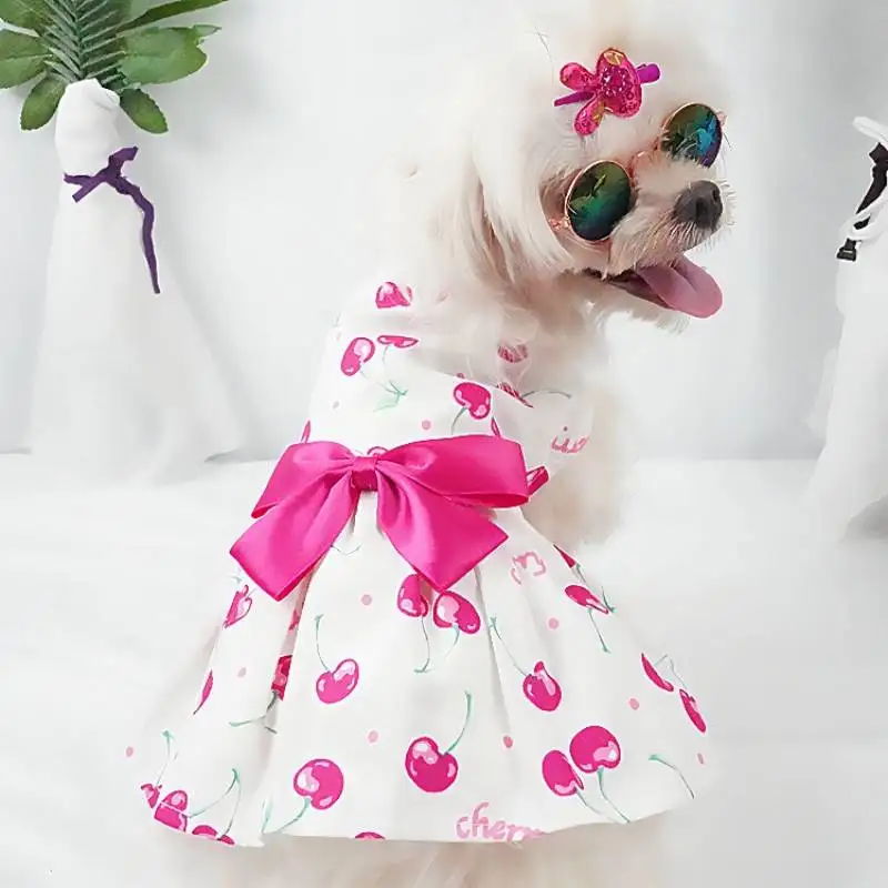 

Bowknot Dog Dresses Christmas Costume for Small Breeds Dogs Clothing Pet Clothes Canine Patrol Dress Elegant Yorkie Costumes Big