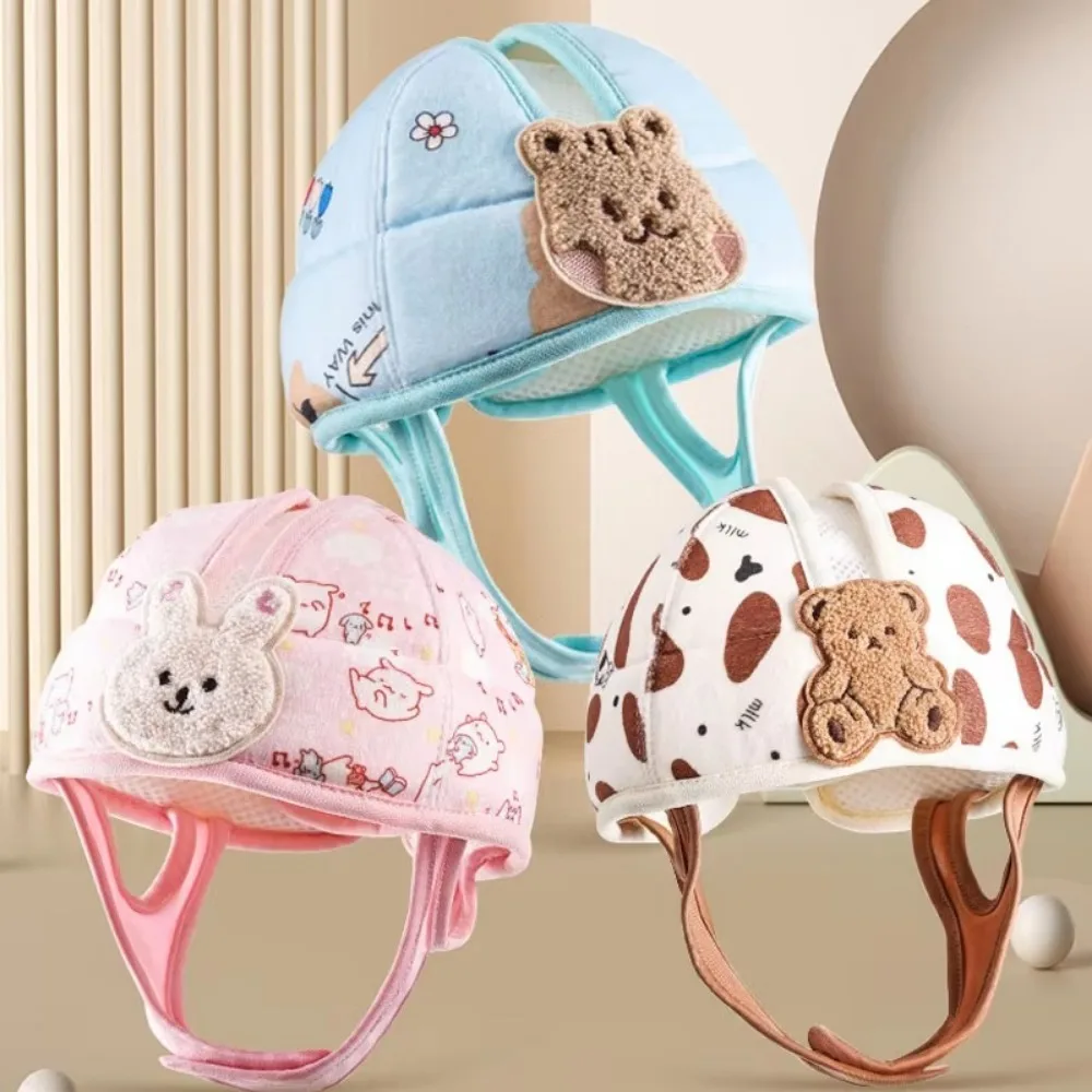 

1-3T Toddler Baby Head Protector Breathable Summer Safety Hat Anti-collision Bear Bunny Baby Prevent Injured Helmet