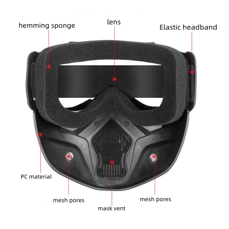 Goggles Full Face Hd Transparent Fog-proof Sand-proof Electric Welding Protective Glasses Versatile Breath-proof Windproof Mask