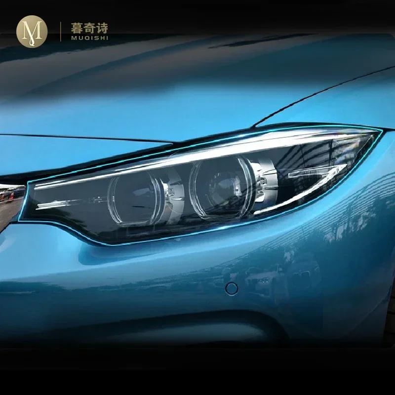 

Для BMW F32 F33 Series 4 2015-2019 гг. Автомобиль Внешняя защитная пленка PPF Защита фар от царапин Прозрачная пленка ТПУ Дымчатый черный